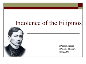 Indolence of the Filipinos