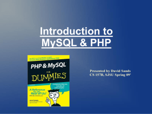 Introduction to MySQL & PHP