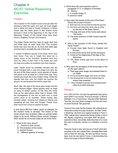 Chapter 4 MCAT Verbal Reasoning Exercises Passage 1 The