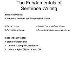 The Fundamentals of Sentence Writing