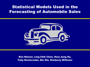 Statistical Models Used in the Forecasting of Automobile Sales