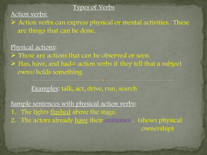 Notes on verbs