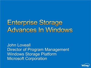 SVR-T463 Enterprise Storage Advances in Windows
