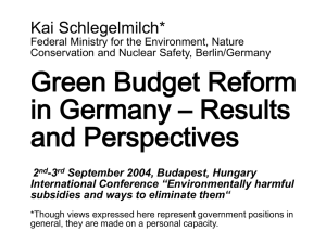 The Ecological Tax Reform in Germany