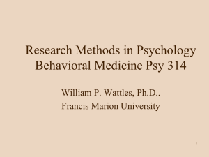 Research Methods - Francis Marion University