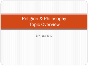 Lesson 2 - Religion Topic Introduction