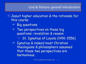 God & Persons: general introduction
