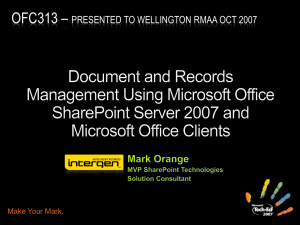 OFC313 - DM and RM - New Zealand SharePoint User Groups
