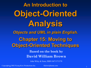 An Introduction to Object-Oriented Analysis Objects in plain English