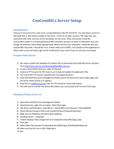 ConCentRICs Web Server Setup Instuctions