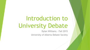 Introduction to University Debate