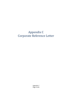 Corporate Reference Appendix C Corporate Reference Letter