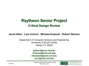 CDR Presentation - University of South Florida