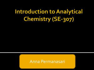 Introduction to Analytical Chemistry (SE-307)