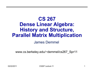 Dense Linear Algebra - Part 1