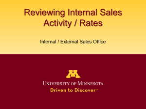 Reviewing Internal Sales Activity/Rates