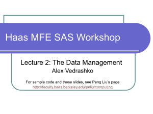 MFE SAS Workshop