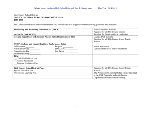 The Consolidated School Improvement Plan