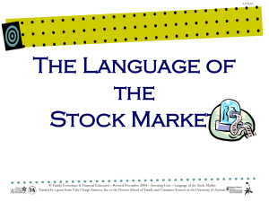 Language of The Stock Market - lecture