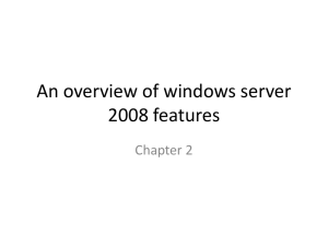 An overview of windows server 2008 features