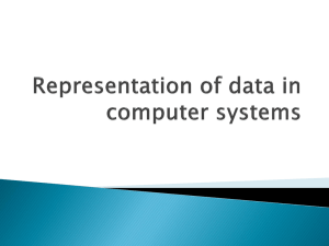 Representation of data in computer systems