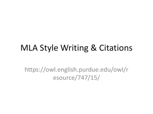 MLA Style Writing & Citations