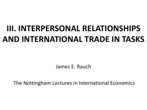 Interpersonal Relationships and International Trade in Tasks