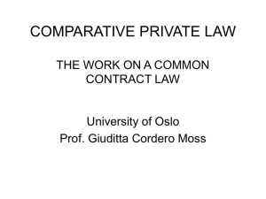 comparative private law the work on a common contract law