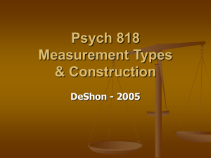 Psych 818 Psychometric Theory and Measure Construction