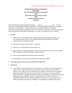 Interconnection Agreement 1 of 2