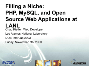 Filling a Niche - SLAC Conference Website Server