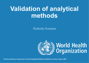 Validation of control methods