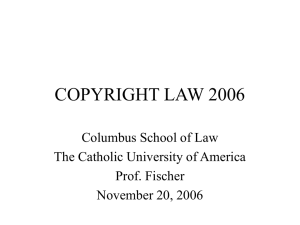 copyright law 2001 - The Catholic University of America