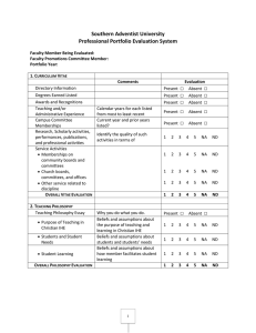 Professional Portfolio Evaluation Form v. 02-10