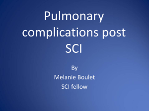 Pulmonary complications post SCI