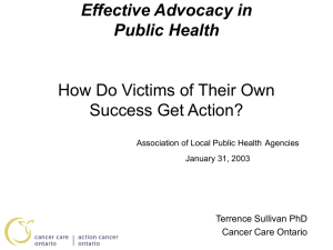 Effective Advocacy In Public Health