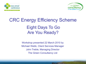 Workshop Session 1 - Eight Days to CRC EES - Are you