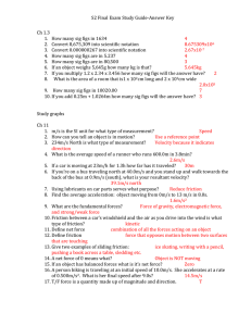 S2 Final Exam Study Guide-Answer Key Ch 1.3 How many sig figs