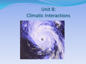 Unit 8 Climatic Interations