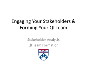 Engaging Your Stakeholders & Forming Your QI Team