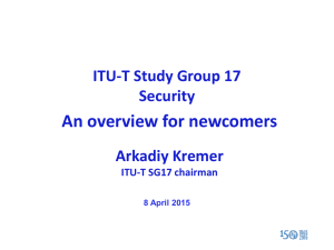 ITU-T SG17 (cnt'd)