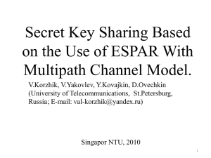 Secret Key Sharing Based on the Use of ESPAR With Multipath