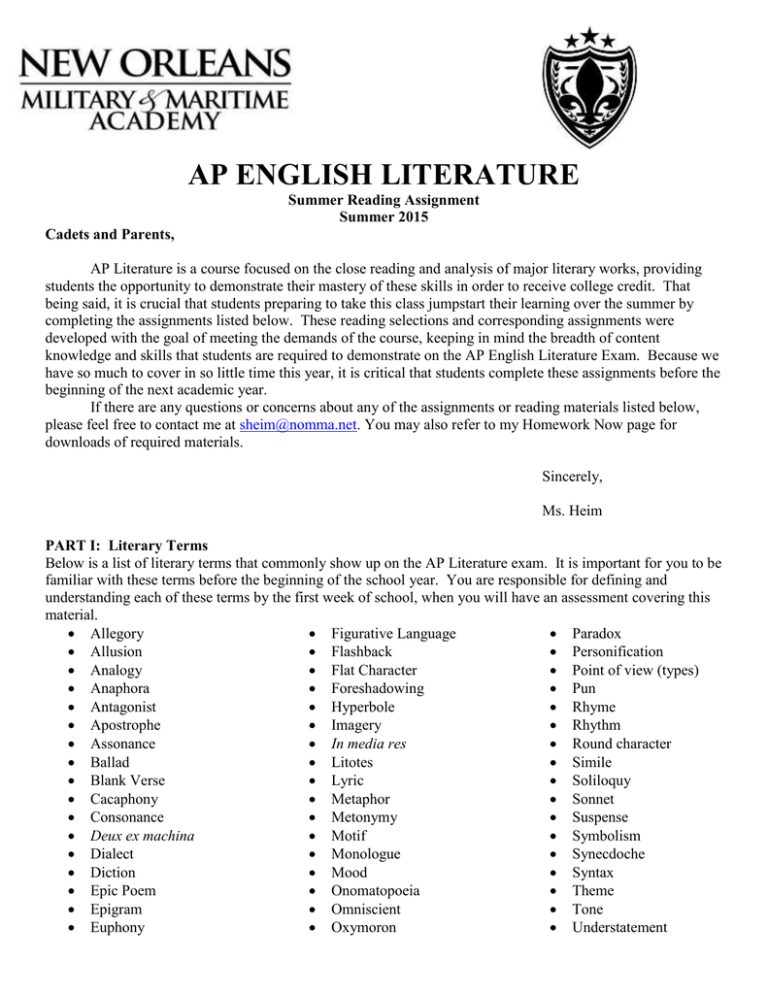 english literature assignment pdf