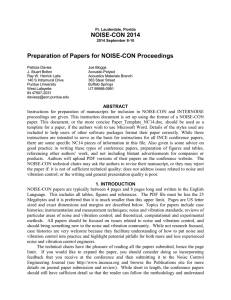 Preparation of Papers for NOISE