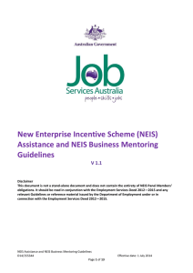 (NEIS) Assistance and NEIS Business Mentoring Guidelines