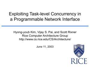 Exploiting Task-level Concurrency in a Programmable Network