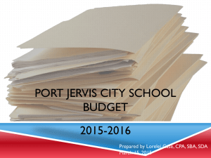 Budget - Port Jervis City School District