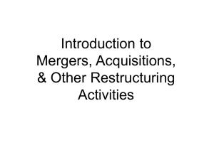 Introduction to Mergers, Acquisitions, & Other