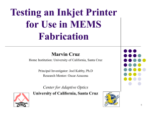 Inkjet Printer for Use in Fabrication of MEMS