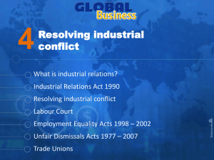 Resolving industrial conflict